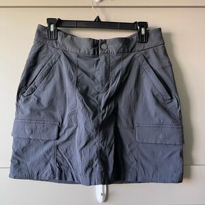 Athleta Trekkie Cargo Nylon Skort Women's 10 Gray Stretch‎ Hiking Tennis Pockets